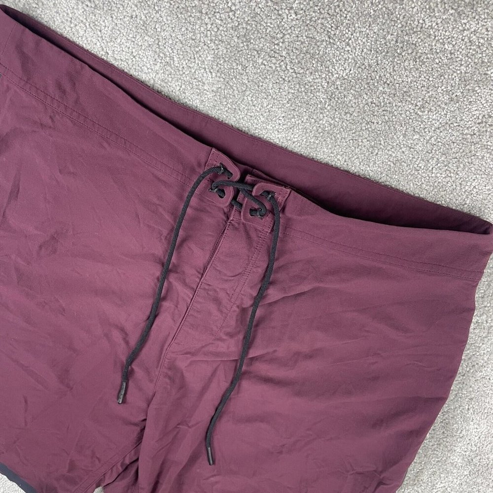 Hill City Board Shorts Men's Size 34 Burgundy 7.5" Inseam Zip Pocket Drawstring